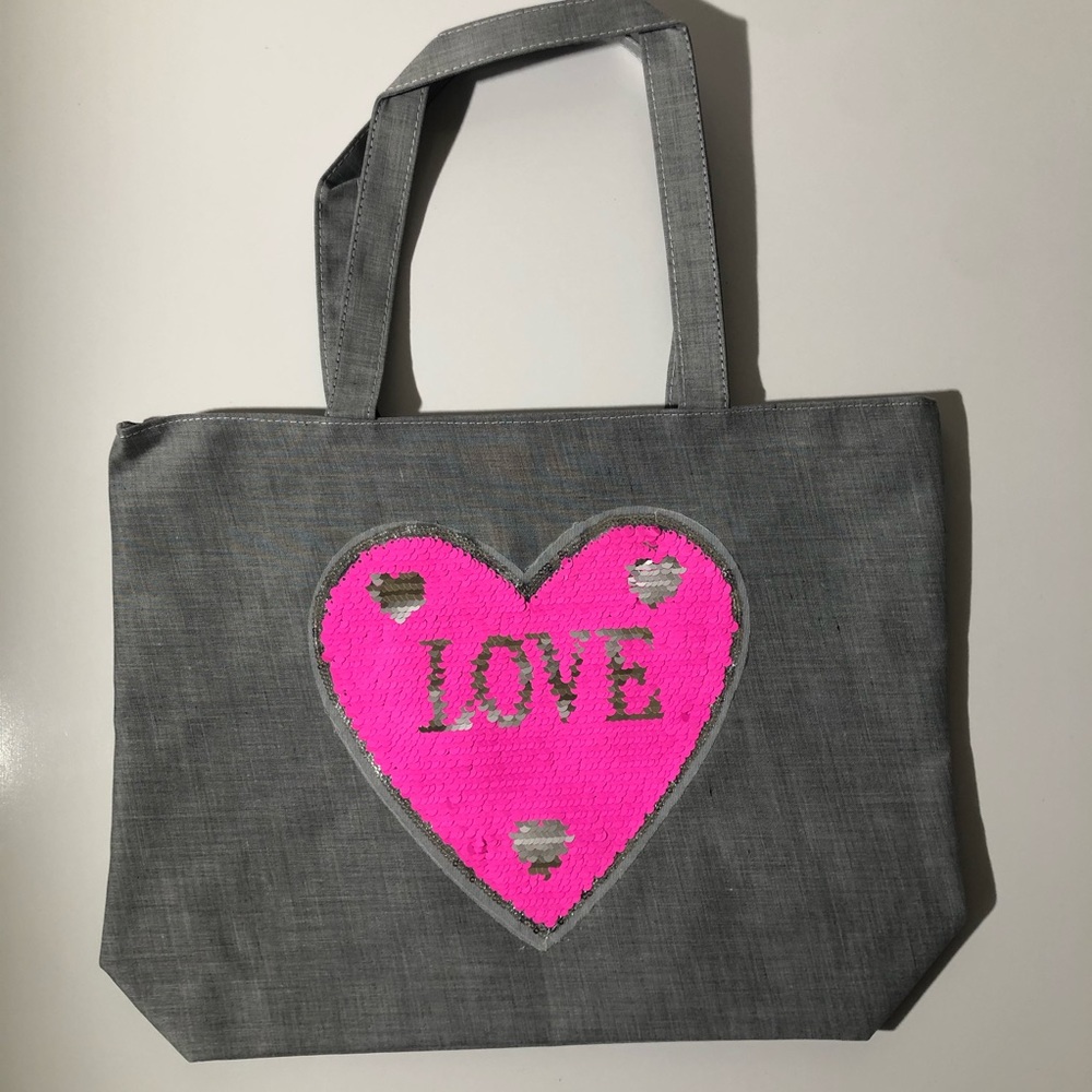 Sequin Heart Tote